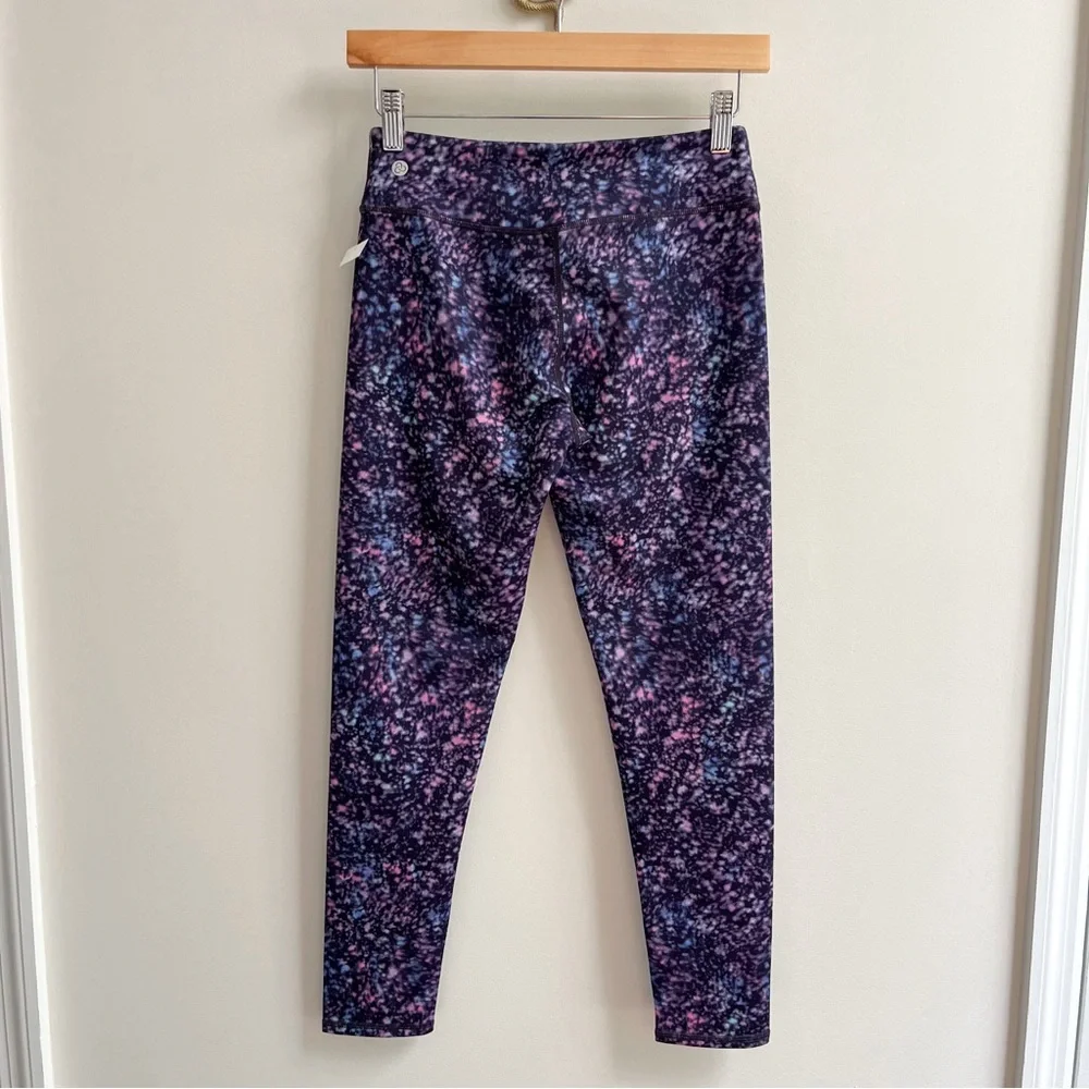 [zella girl] crossover high waist 7/8 printed leggings blue purple XL 14/16